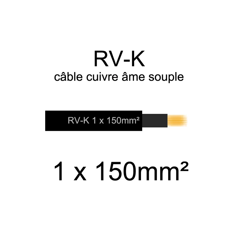 Câble électrique RVK (ou RV-K) âme cuivre souple