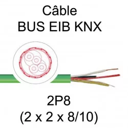 câble spécial bus de communication KNX EIB 2 paires 8/10 vendu au mètre à la coupe