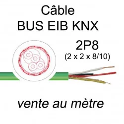câble spécial bus de communication KNX EIB 2 paires 8/10 vendu au mètre à la coupe