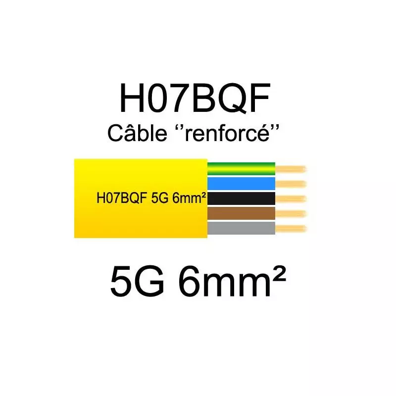 Câble électrique souple renforcé et sans halogène H07BQF