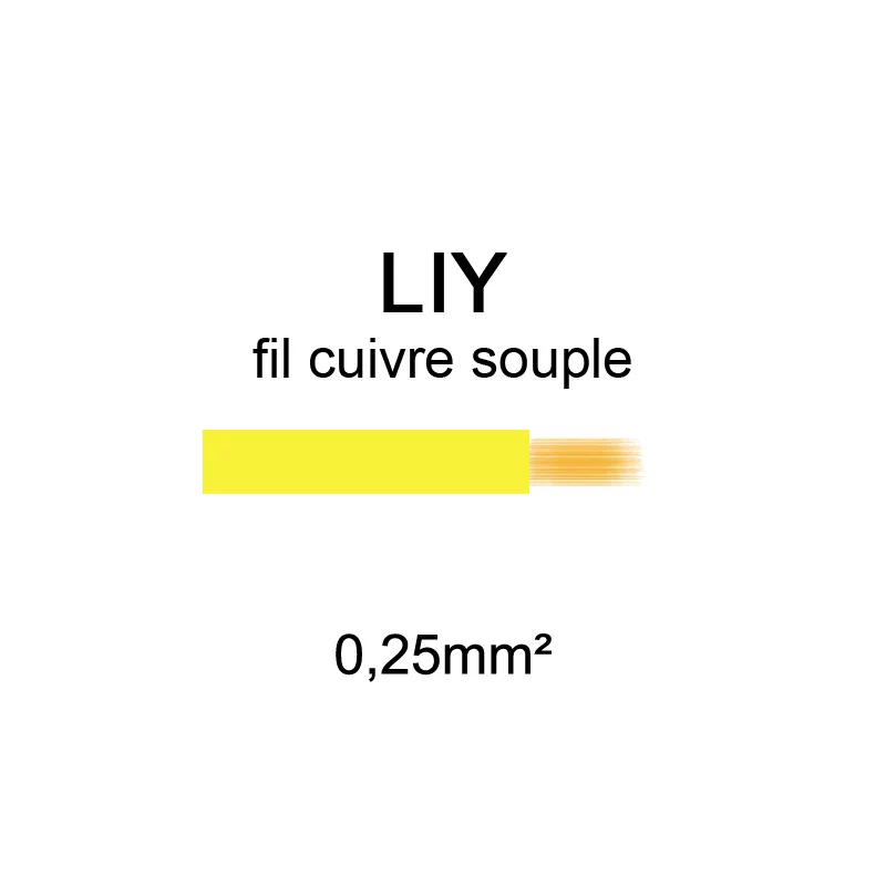 Fil électrique LIY cuivre souple | 0,14mm² 0,25mm² 0,34mm²