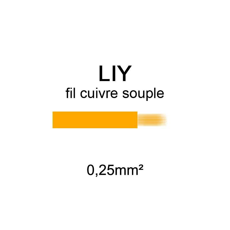 Fil électrique LIY cuivre souple | 0,14mm² 0,25mm² 0,34mm²