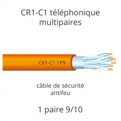 câble téléphonique antifeu CR1-C1 1 paire 9/10