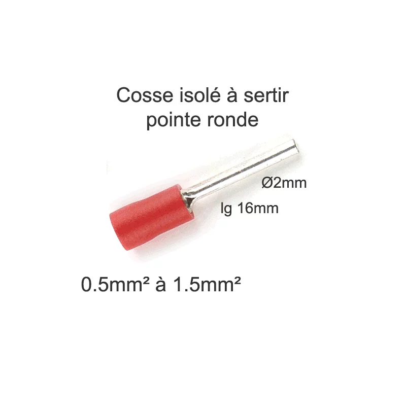 Cosse isolée pointe ronde