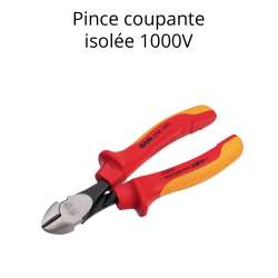pince coupante isolée 1000 volts avec manche bimatiere rouge et jaune