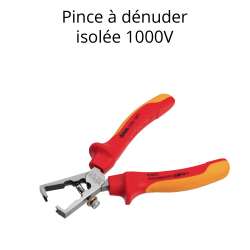 Pince à dénuder isolée 1000 Volts avec manches rouge et jaune
