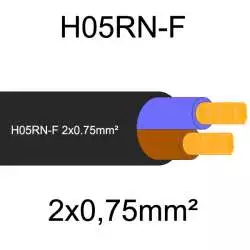 câble électrique souple caoutchouc H05RNF 2x0.75mm2