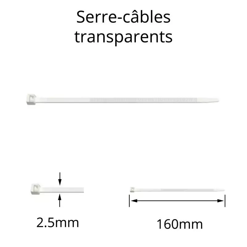 Collier serre-câble standard transparents