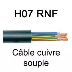 câble électrique extérieur extra souple isolé caoutchouc néoprène H07RNF 3G2.5mm2