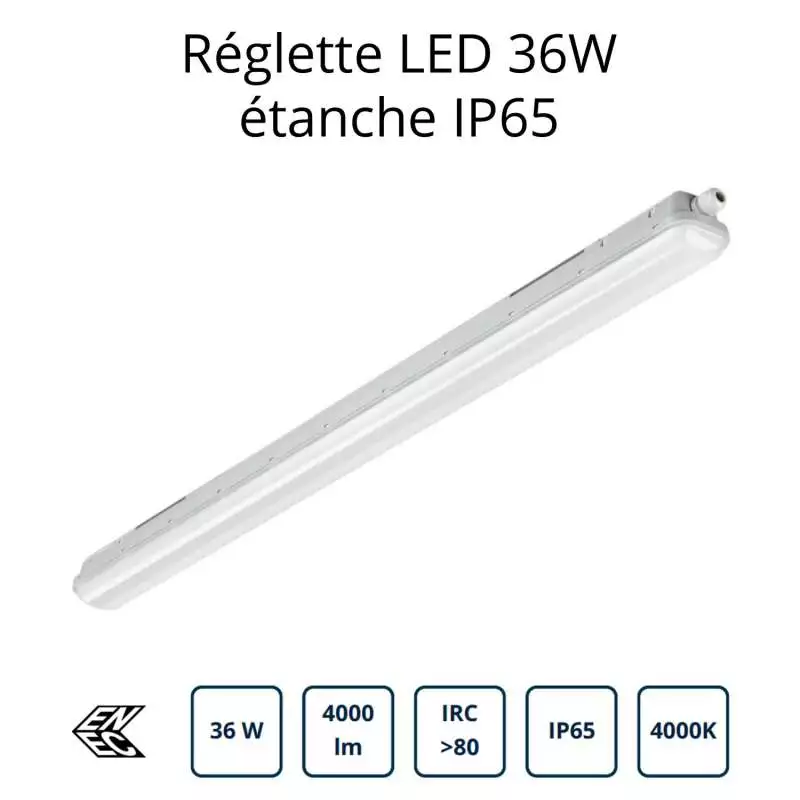 vue globale Réglette LED 36W 120cm étanche IP65 BL11366508 BE-LED