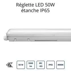 Vue de coté Réglette LED 50W 150cm étanche IP65 BL11506508 BE-LED