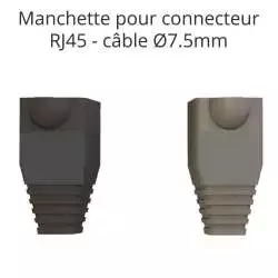 manchette a bosse couleur noir pour connecteur RJ45 et cable diametre 7.5mm