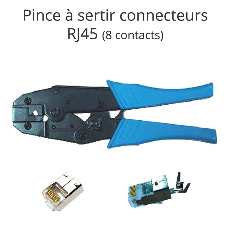 Pince à sertir pour connecteurs RJ45, poignées couleur bleues