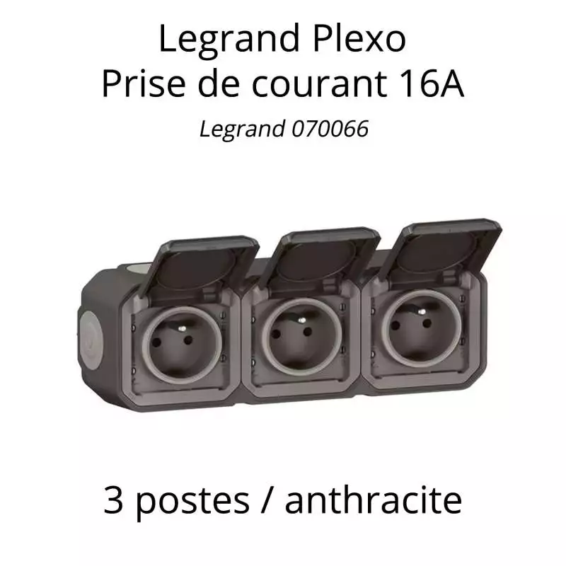 Legrand Plexo prise de courant 16A 2P+T version complète prête-à-poser