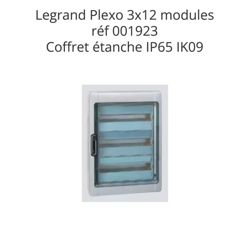 tableau électrique étanche IP65 3 rangées de chacune 12 modules legrand plexo référence 001923