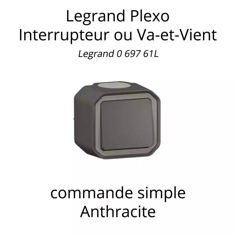 Legrand Plexo Interrupteur Va-et-vient version complète prête-à-poser