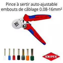 Pince à sertir auto-ajustable pour embouts de câble - KNIPEX - 97