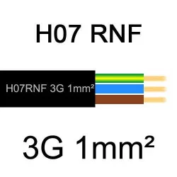 câble électrique extérieur extra souple isolé caoutchouc néoprène H07RNF 3G1mm2