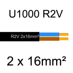 câble électrique cuivre U1000 R2V 2x16mm2