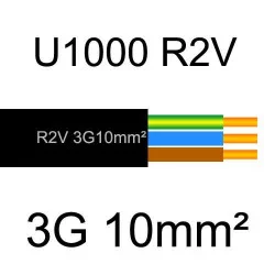câble électrique cuivre U1000 R2V 3G10mm2