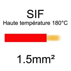 fil cuivre souple haute température isolé silicone 1.5mm2 rouge